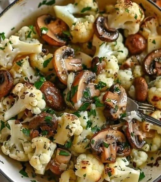 Garlic Mushroom Cauliflower Skillet