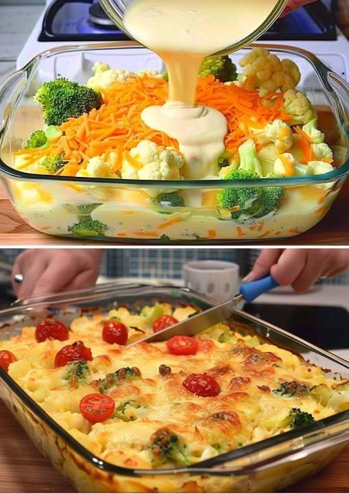 Vegan Baked Broccoli and Cauliflower Casserole