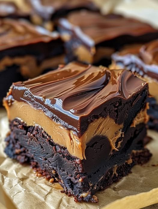 Vegan Chocolate Peanut Butter Brownie Bars