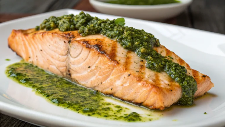 Grilled Salmon with Basil Pesto Drizzle: Weeknight Flex