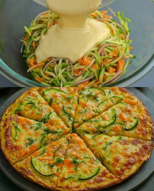 Zucchini & Carrot Crustless Veggie Pizza