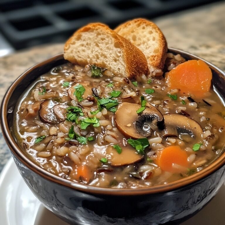 Vegan Mushroom & Wild Rice Soup