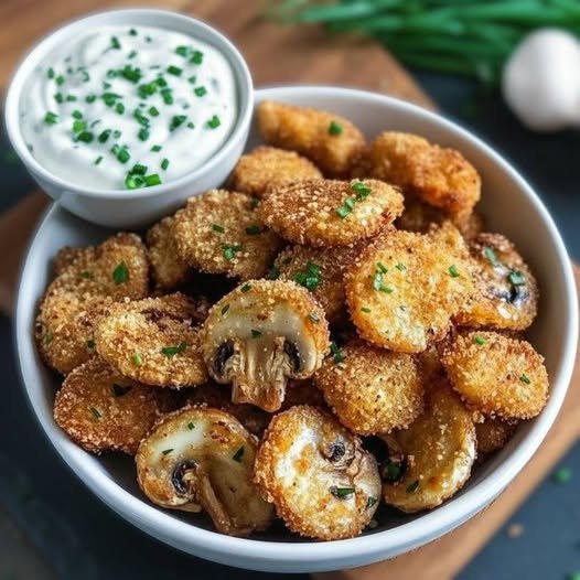Crispy Garlic Mushroom Bites