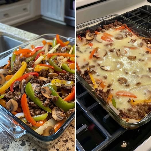 Diabetic-Friendly Philly Cheesesteak Casserole