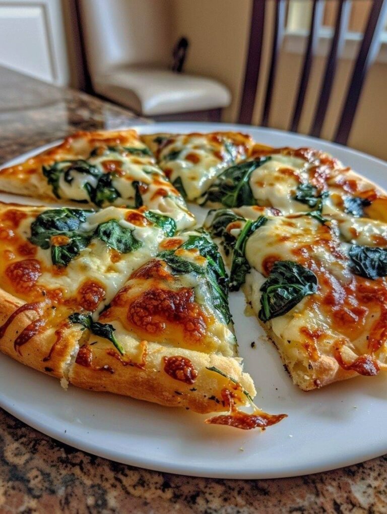 Vegan Garlic & Spinach Pizza on Cottage-Style Crust