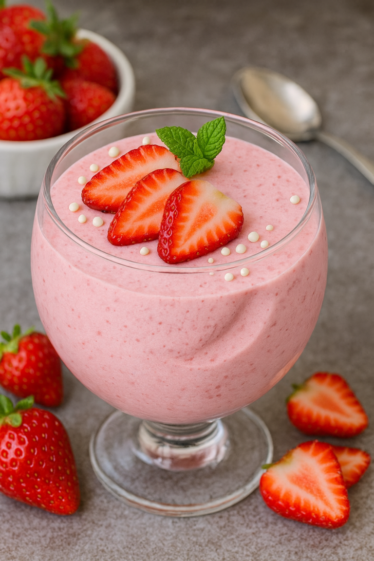 Fluffy Vegan Strawberry Mousse