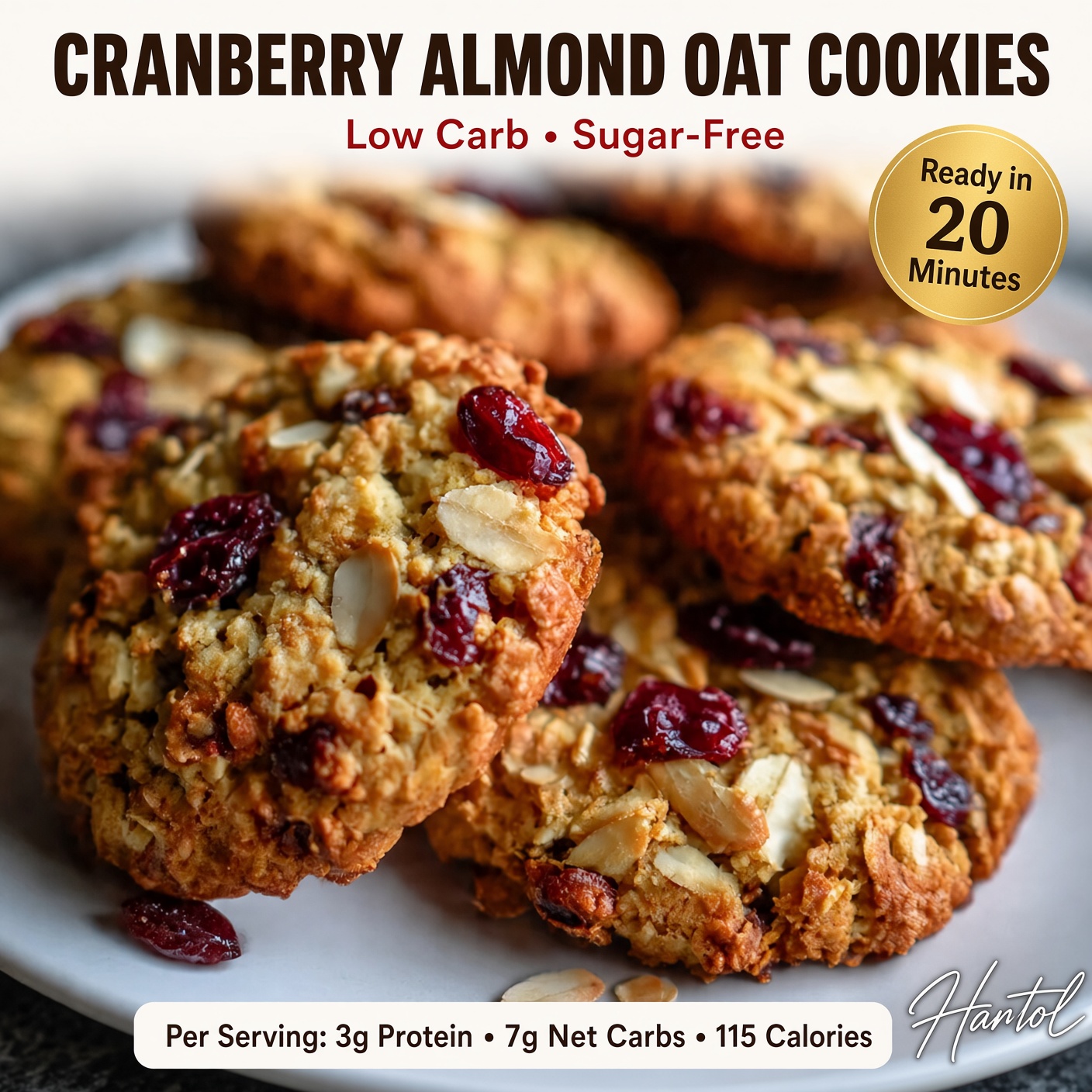 Cranberry Almond Oat Cookies
