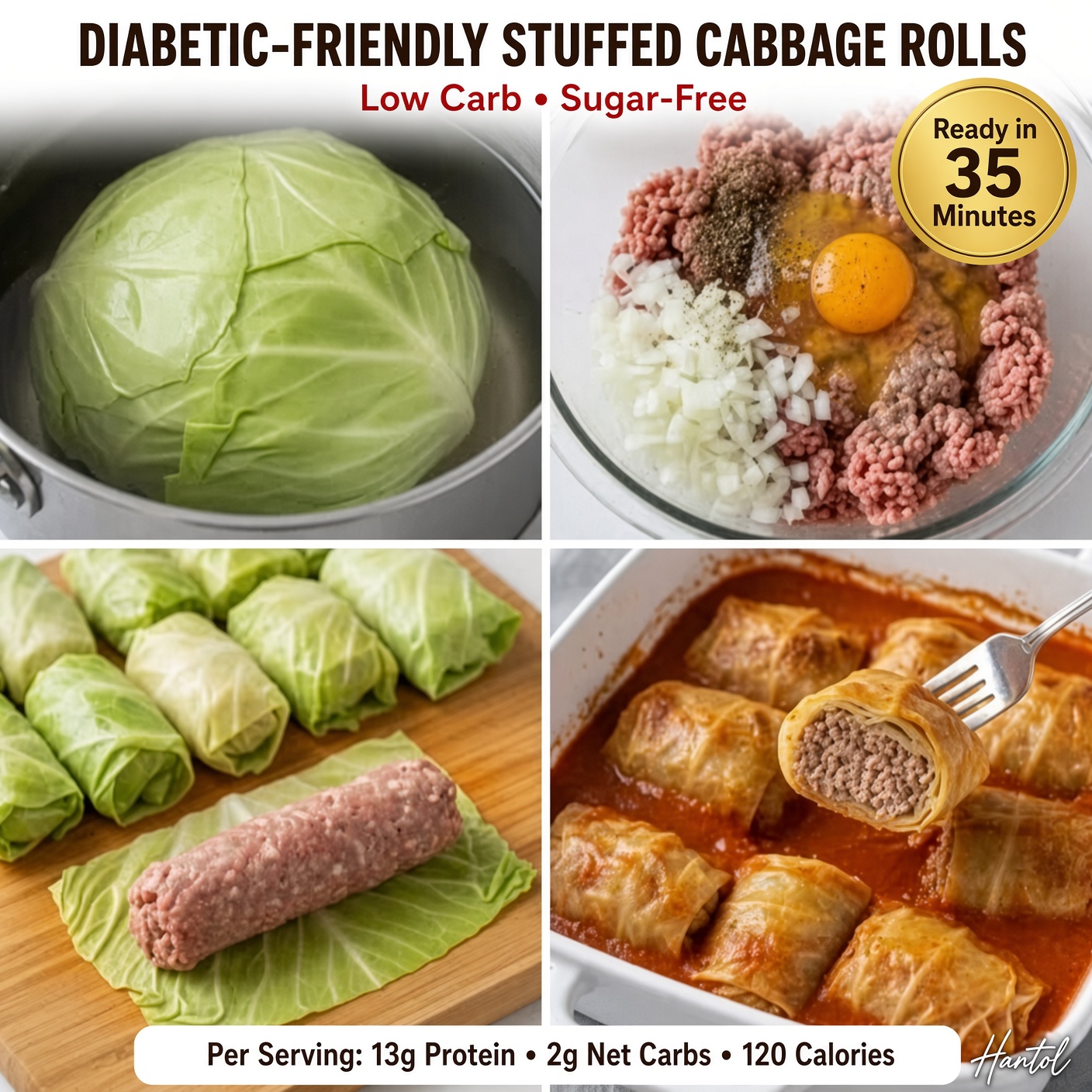 Diabetic-Friendly Stuffed Cabbage Rolls