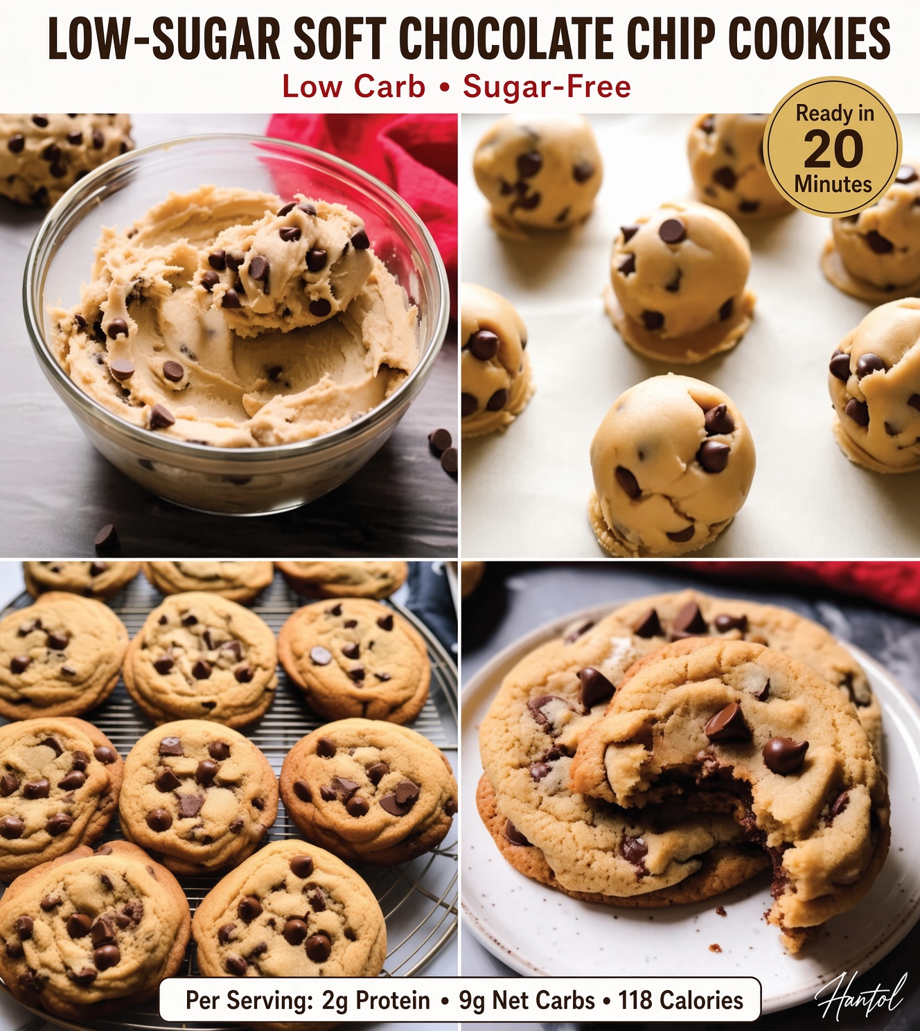 Low-Sugar Soft Chocolate Chip Cookies