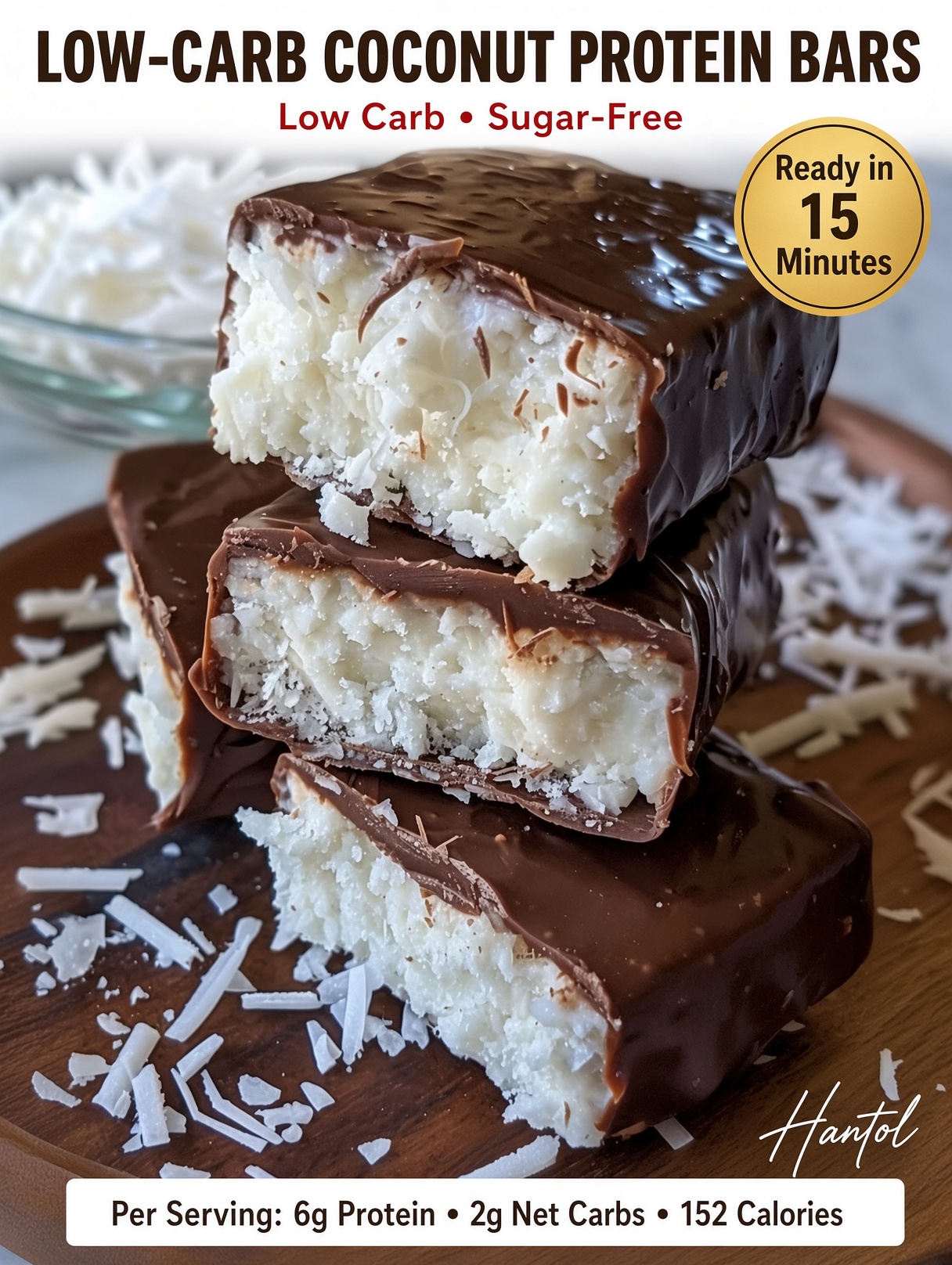 Low-Carb Coconut Protein Bars