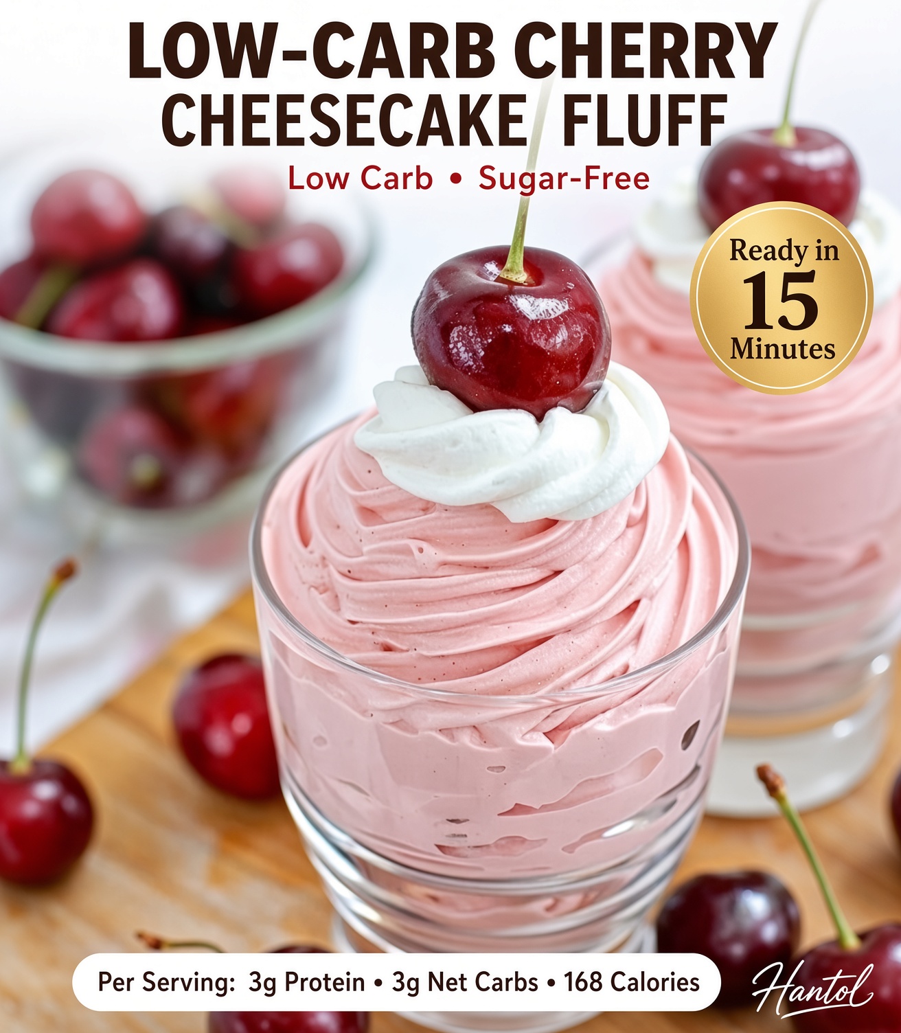 Low-Carb Cherry Cheesecake Fluff