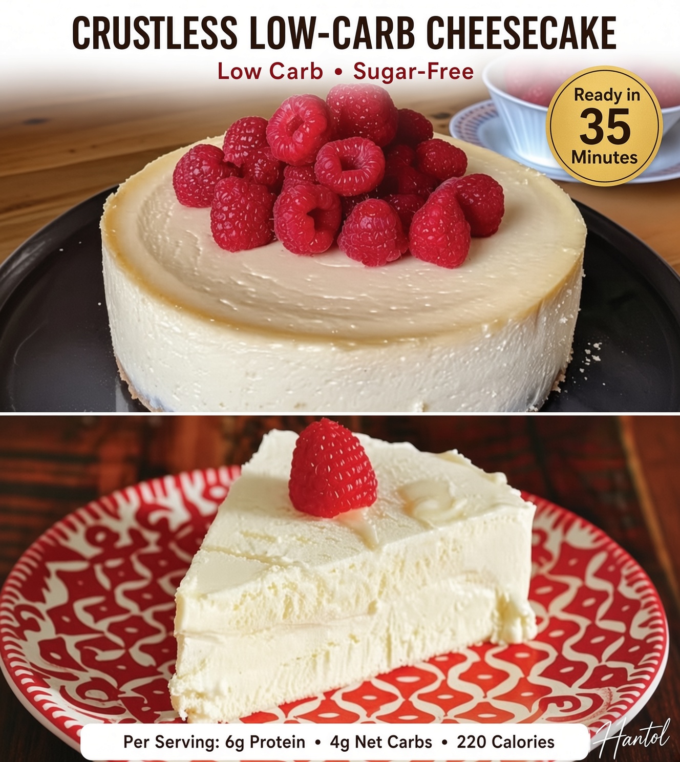 Crustless Low-Carb Cheesecake