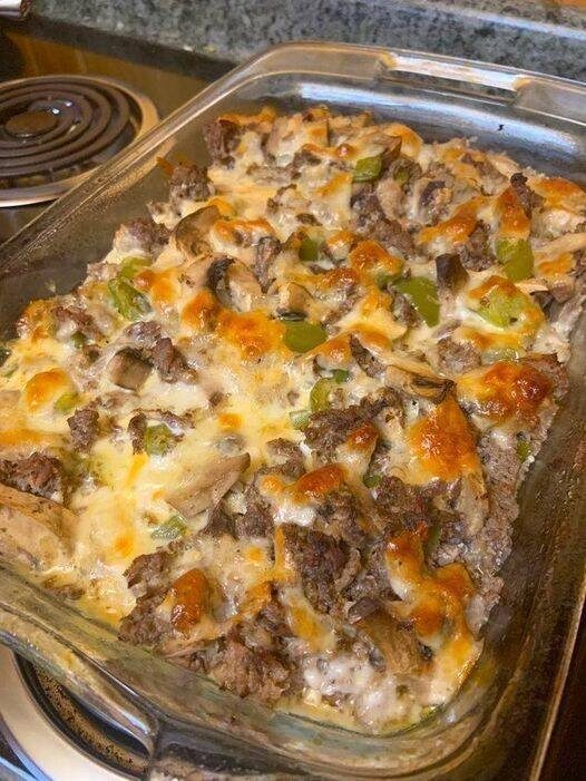 Low-Carb Philly Cheese Steak Casserole