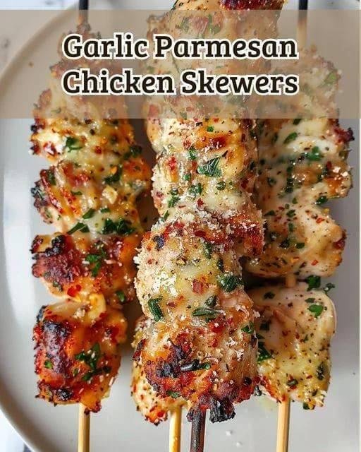 WW Grilled Garlic Parmesan Chicken Skewers