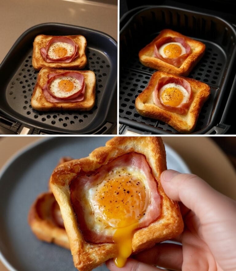 Air Fryer Ham & Egg Toast Cups