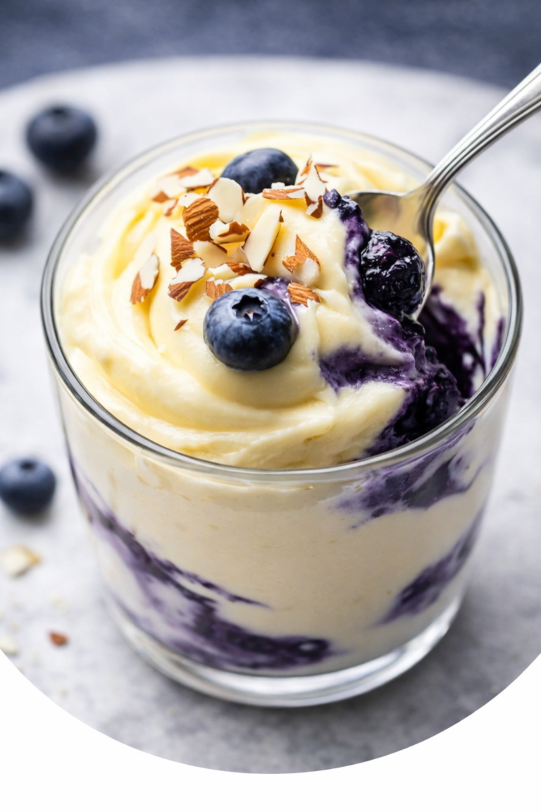 Diabetic-Friendly Lemon Blueberry Protein Mousse