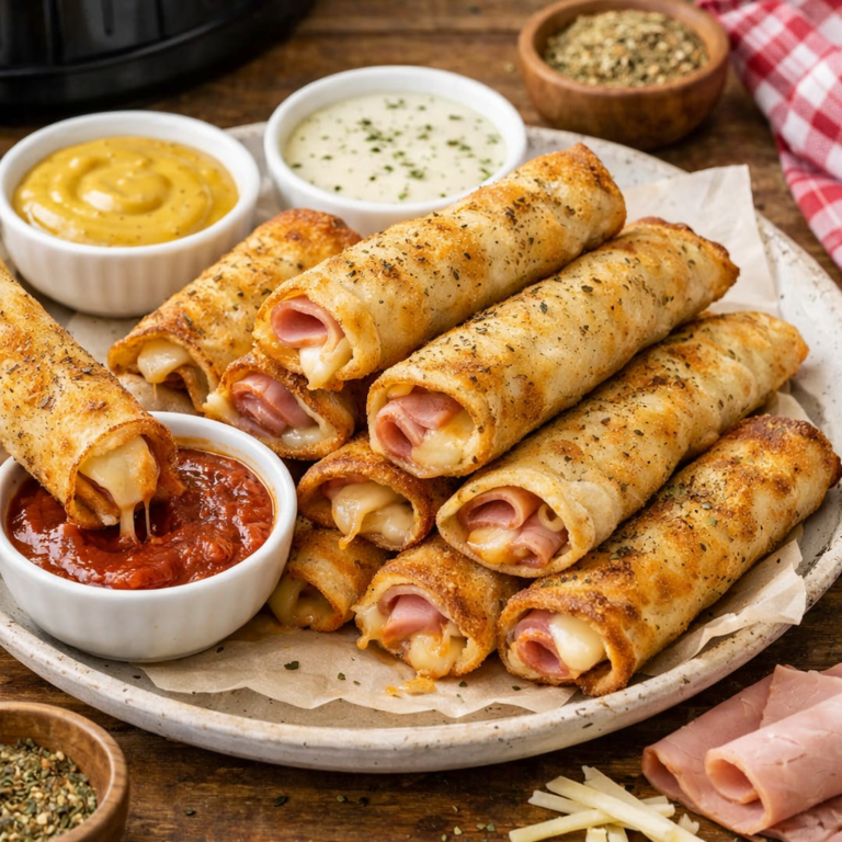 Air Fryer Ham and Cheese Roll-Ups