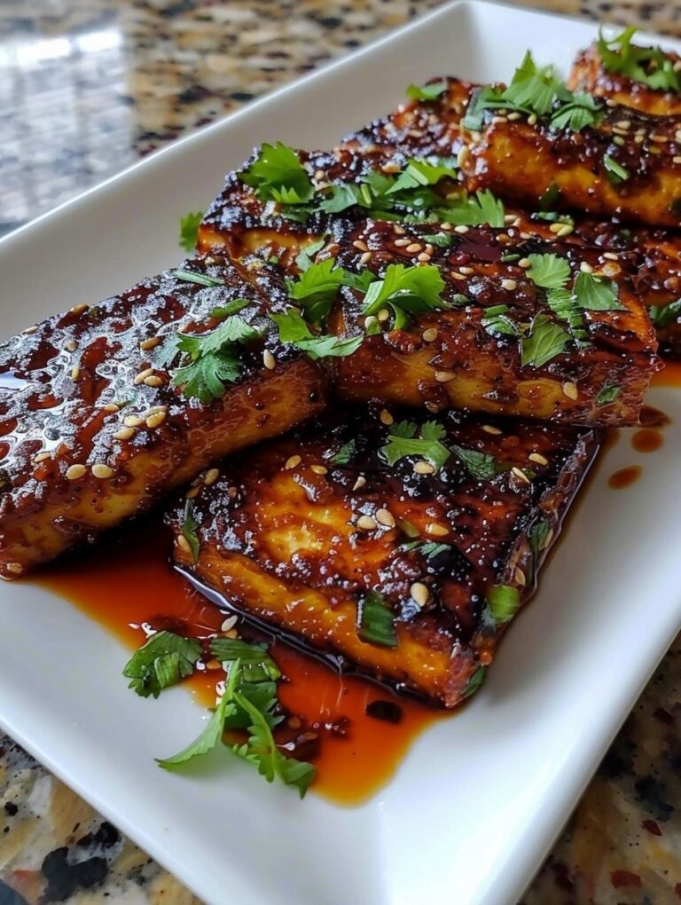 Vegan Sticky Chili Roasted Tofu Slices