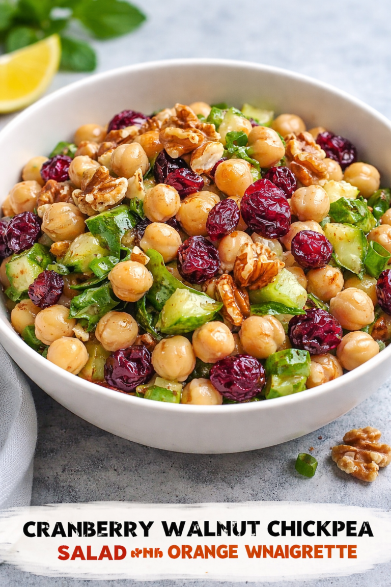 Cranberry Walnut Chickpea Salad with Orange Vinaigrette