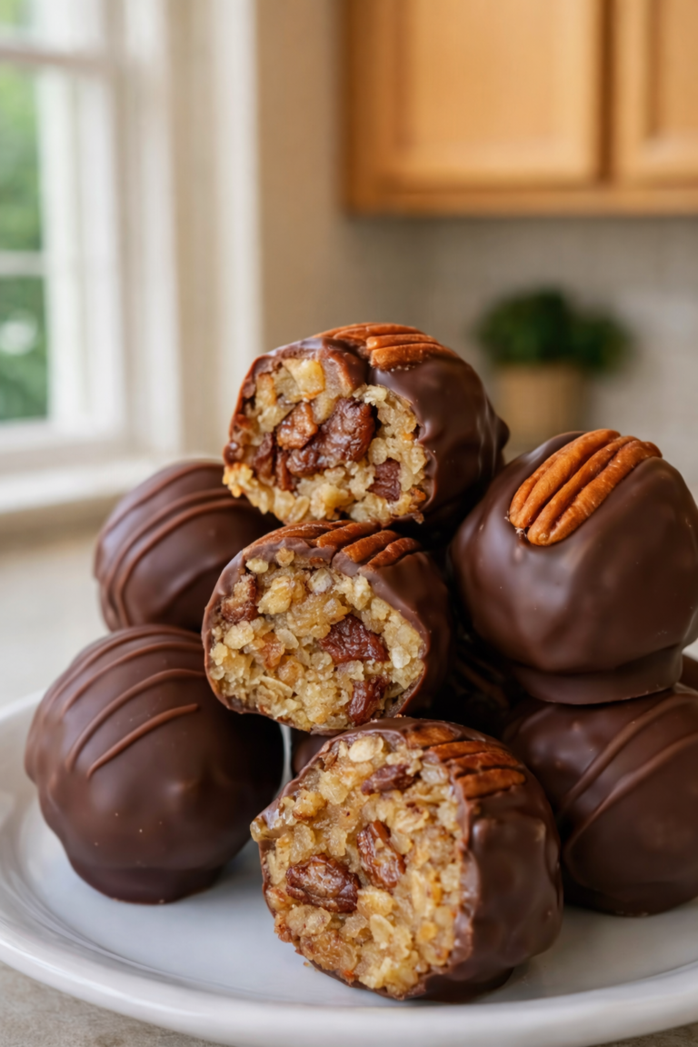 No-Bake Vegan Chocolate Pecan Energy Bites