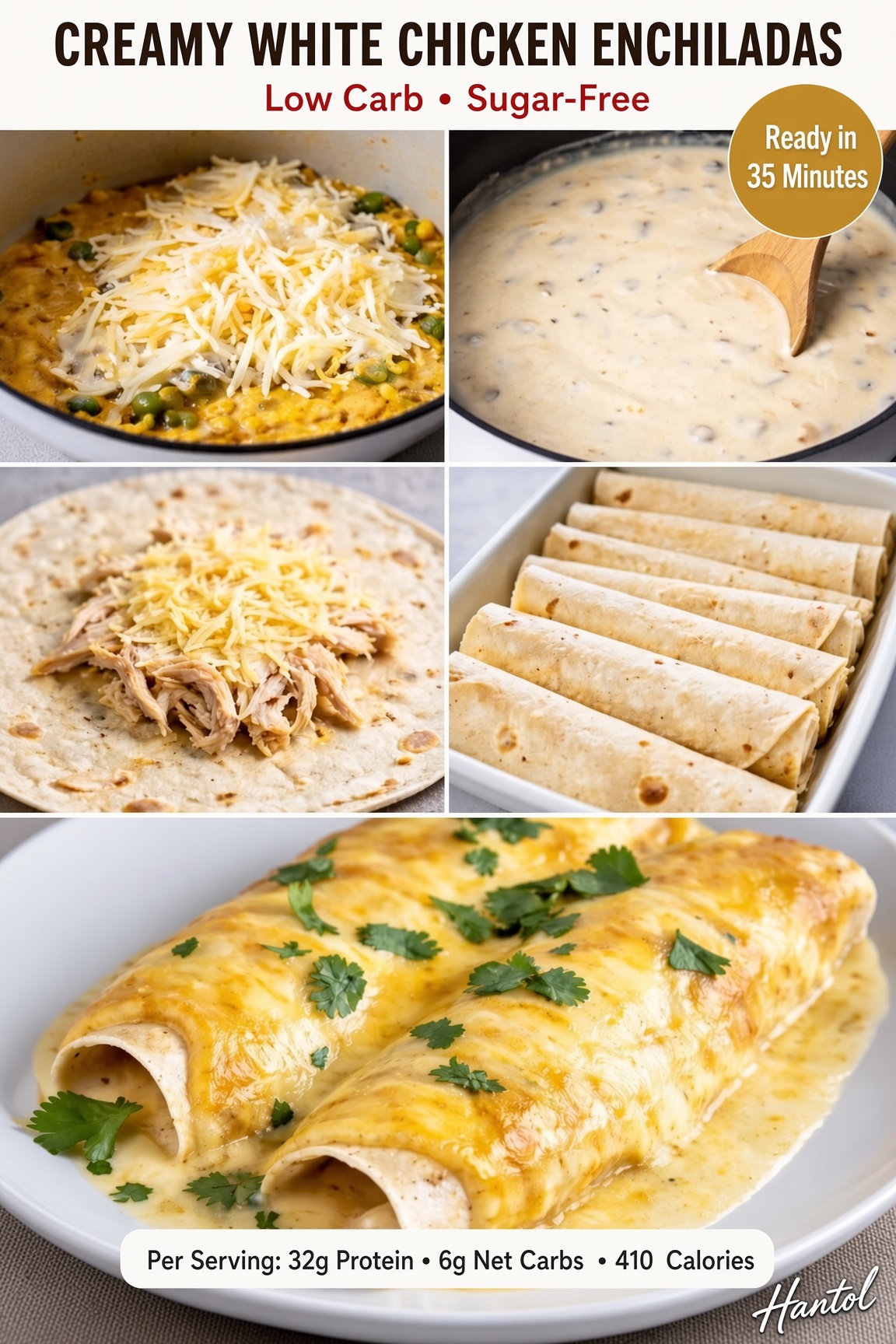 Creamy White Chicken Enchiladas