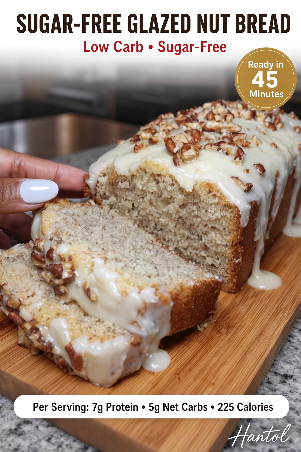 Sugar-Free Glazed Nut Bread