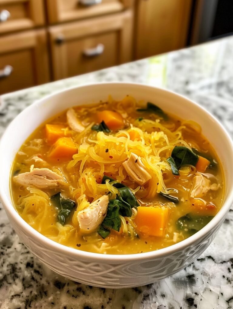 Spaghetti Squash Chicken Soup