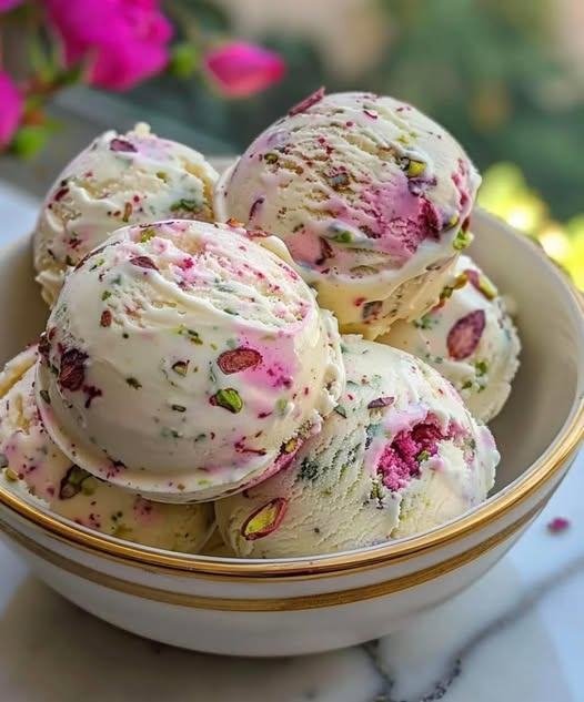 Vegan Rose Pistachio Ice Cream