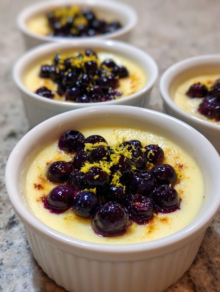 Vegan Baked Blueberry Lemon Custard Bowls