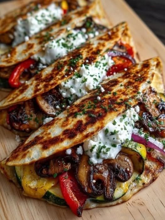 Grilled Mediterranean Veggie Quesadillas