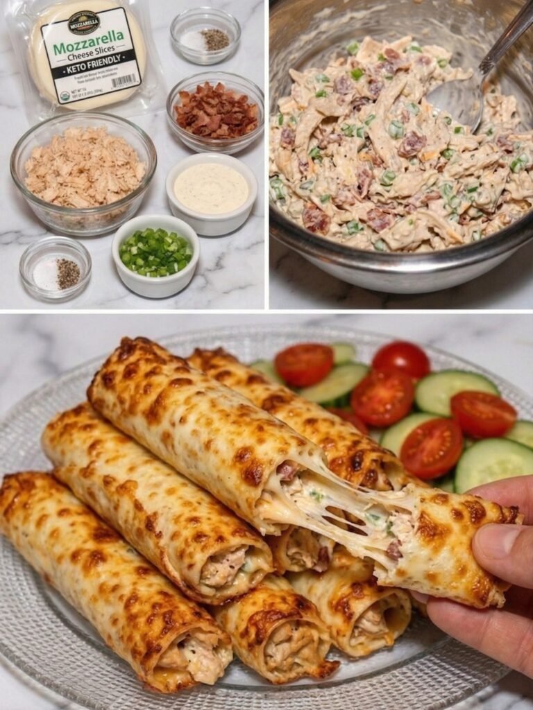 Low-Carb Chicken Bacon Ranch Taquitos