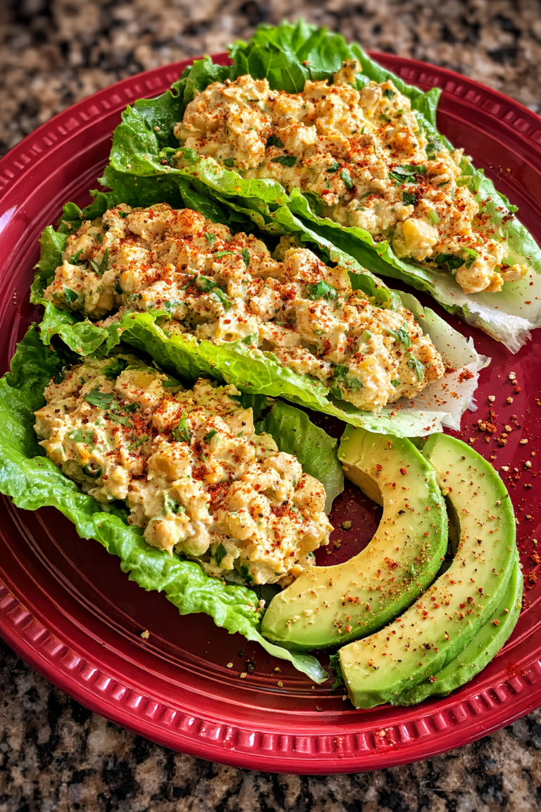 Vegan Chickpea  Salad Lettuce Wraps