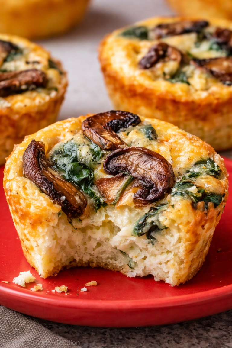 Vegan Spinach & Mushroom Muffins