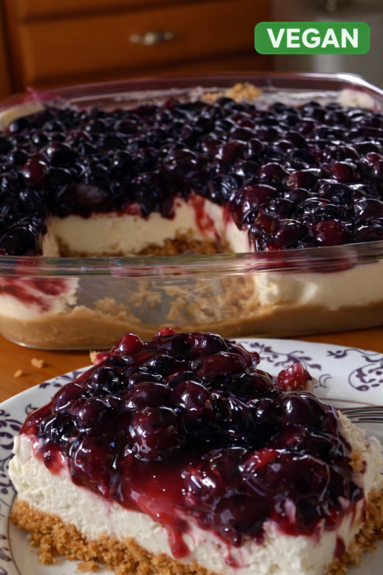 Vegan Blueberry Cheesecake (No-Bake & Creamy)