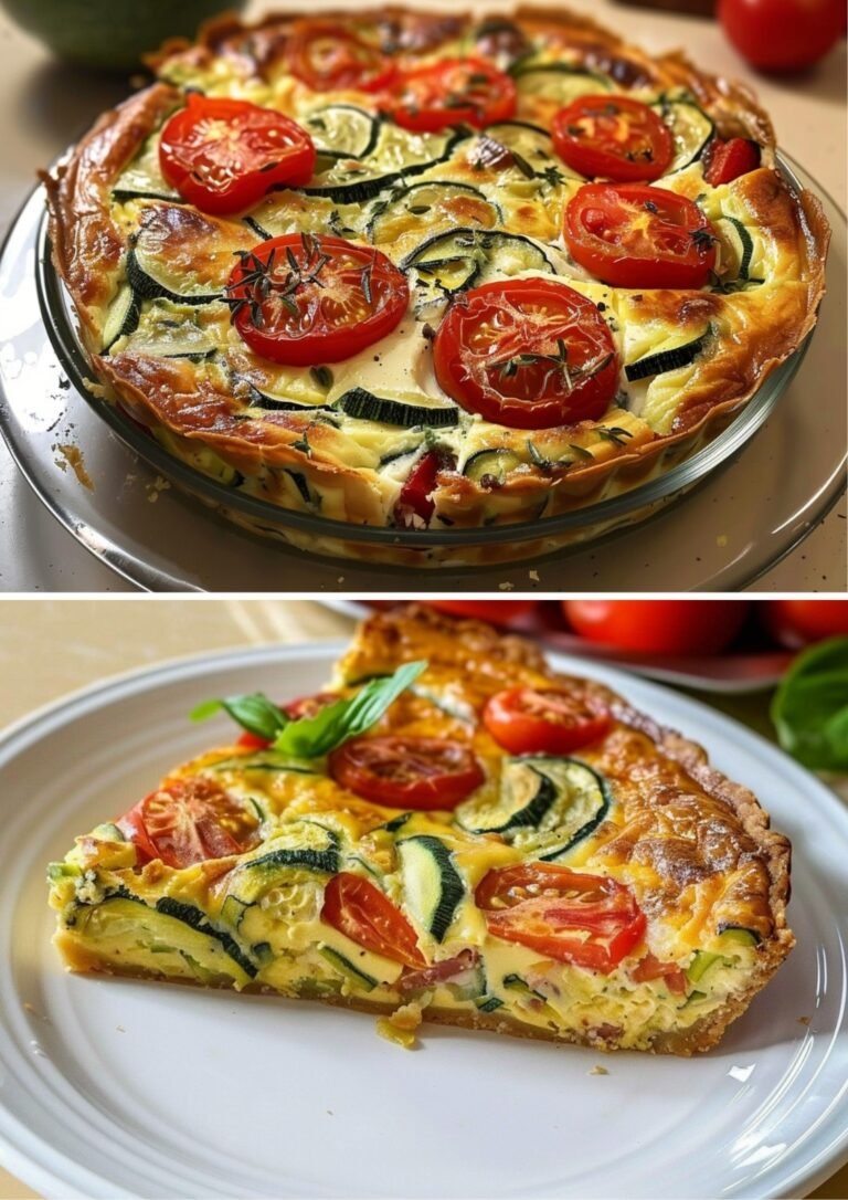 Vegan Zucchini Tomato Quiche