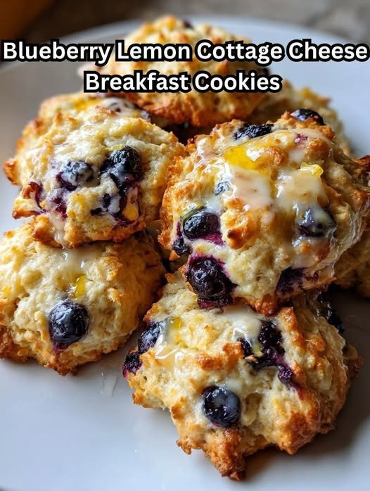 Blueberry Lemon Cottage Cheese Breakfast Cookies