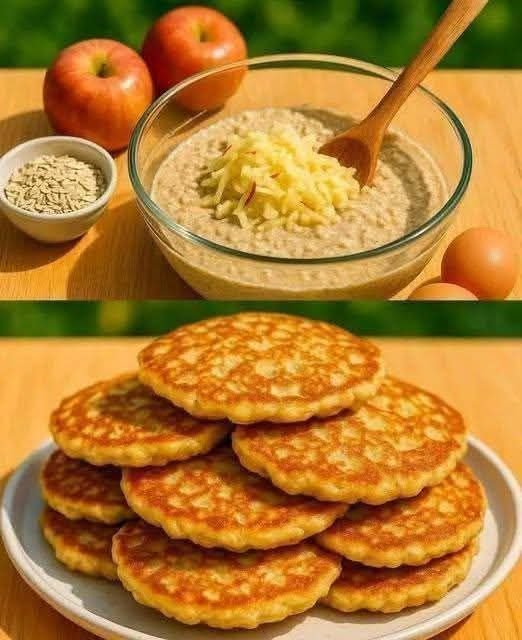 Vegan Oatmeal Apple Pancakes (No Flour, No Sugar)