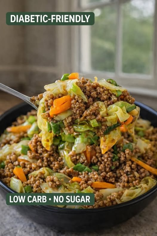 Ground Turkey & Cabbage Stir Fry