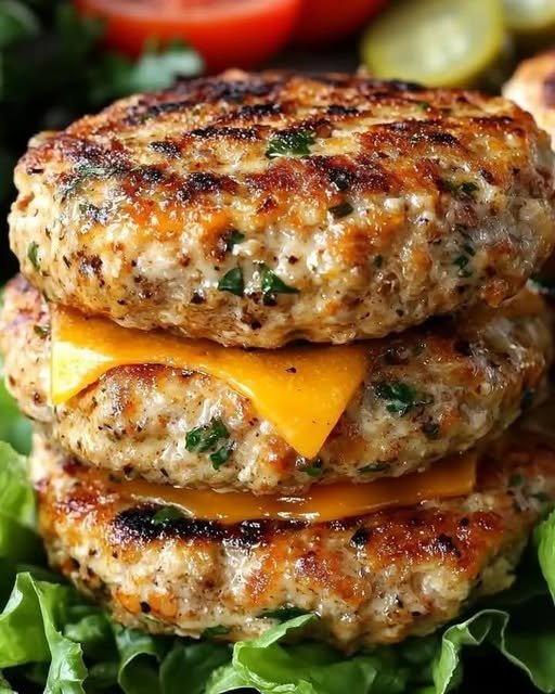 Diabetic-Friendly Cheddar-Stuffed Chicken Patties