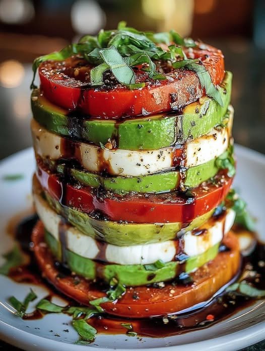Vegan Roasted Tomato Caprese Towers