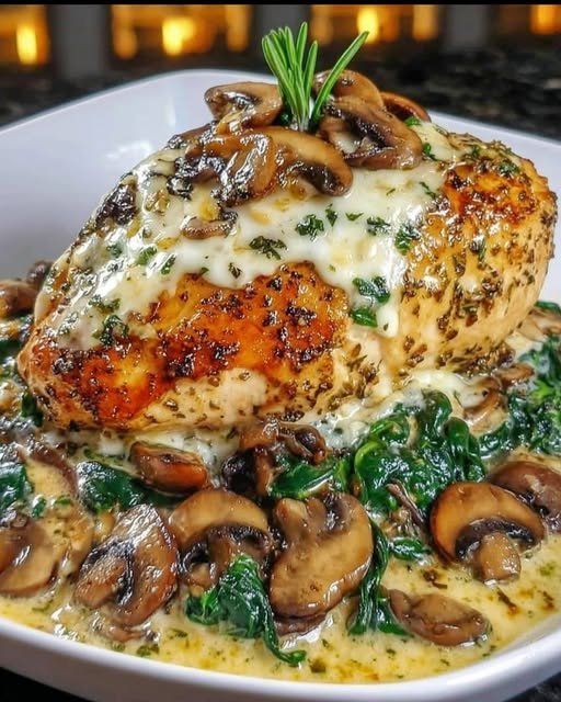 Creamy Mushroom Spinach Chicken