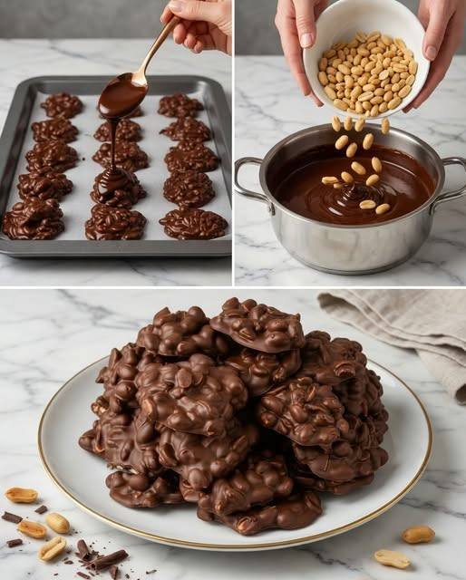 Easy No-Bake Vegan Chocolate Peanut Clusters
