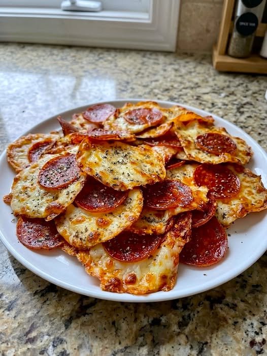 2 Ingredient Zero Carb Pizza Chips