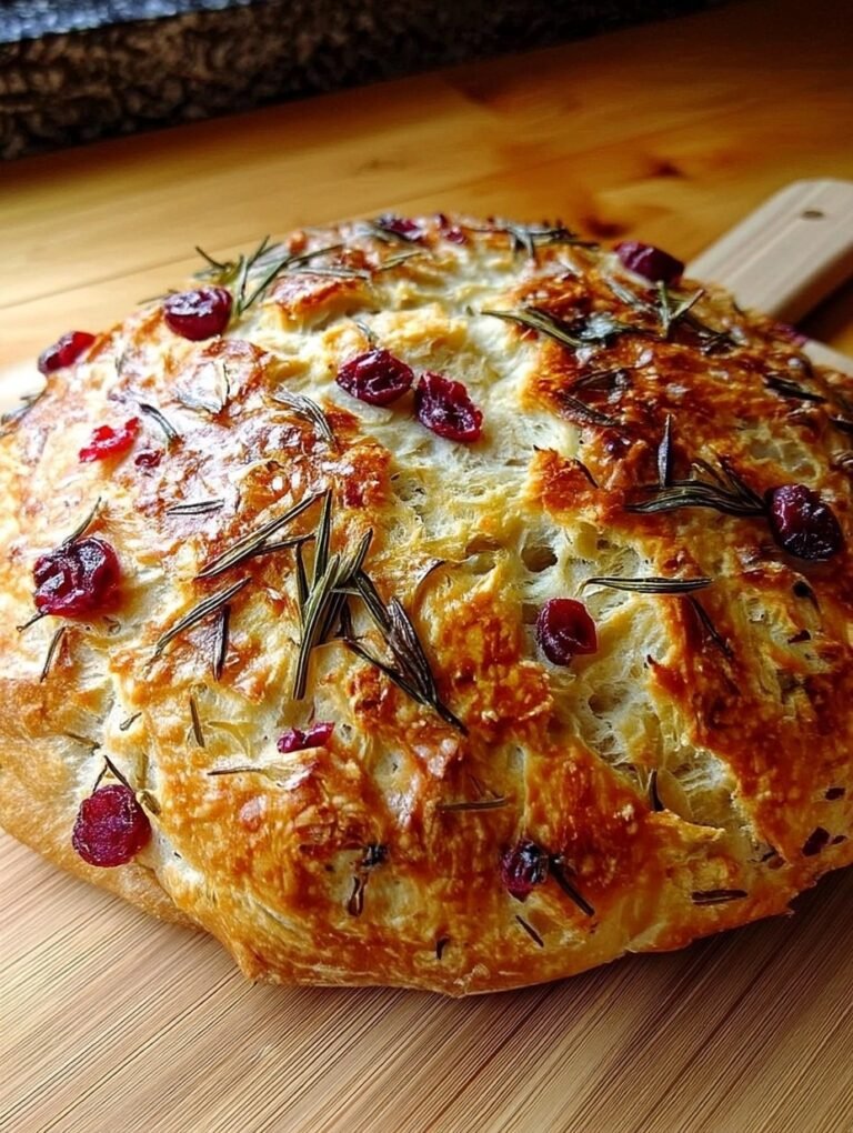 Vegan Cranberry Rosemary Artisan Bread Recipe