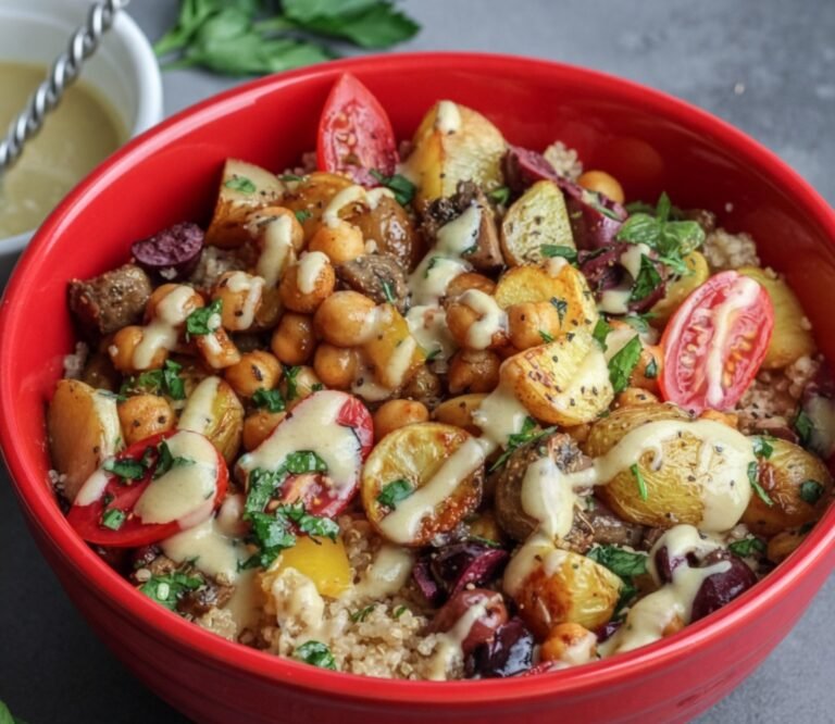 Vegan Roasted Potato & Chickpea Quinoa Salad Recipe