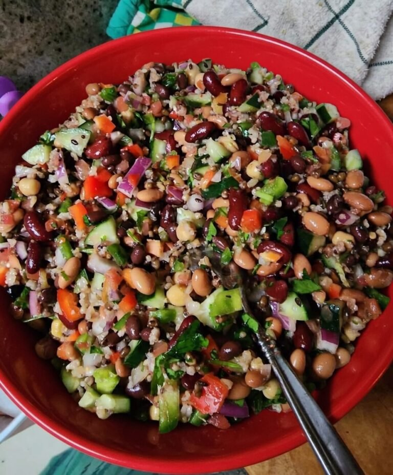 Vegan Rainbow Bean & Quinoa Salad