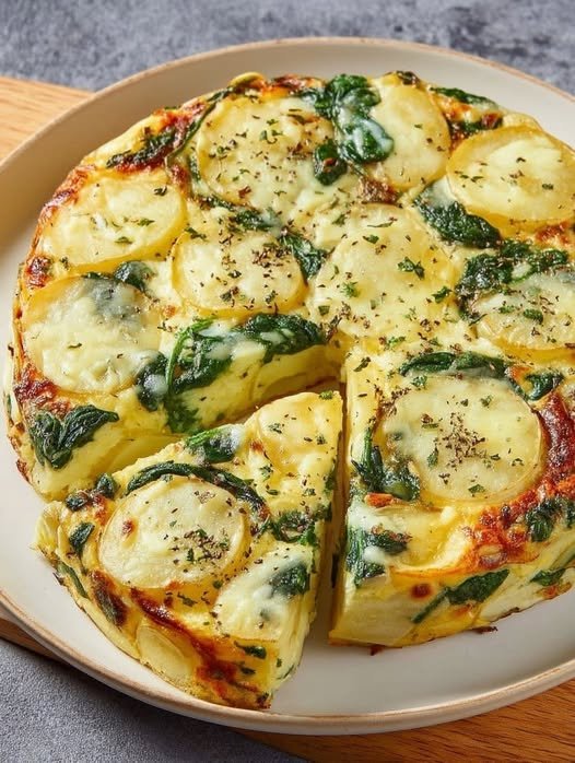 Vegan Potato Spinach Frittata