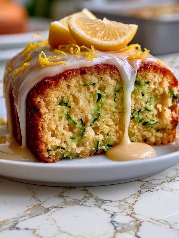 Vegan Lemon Zucchini Cake with Lemon Glaze