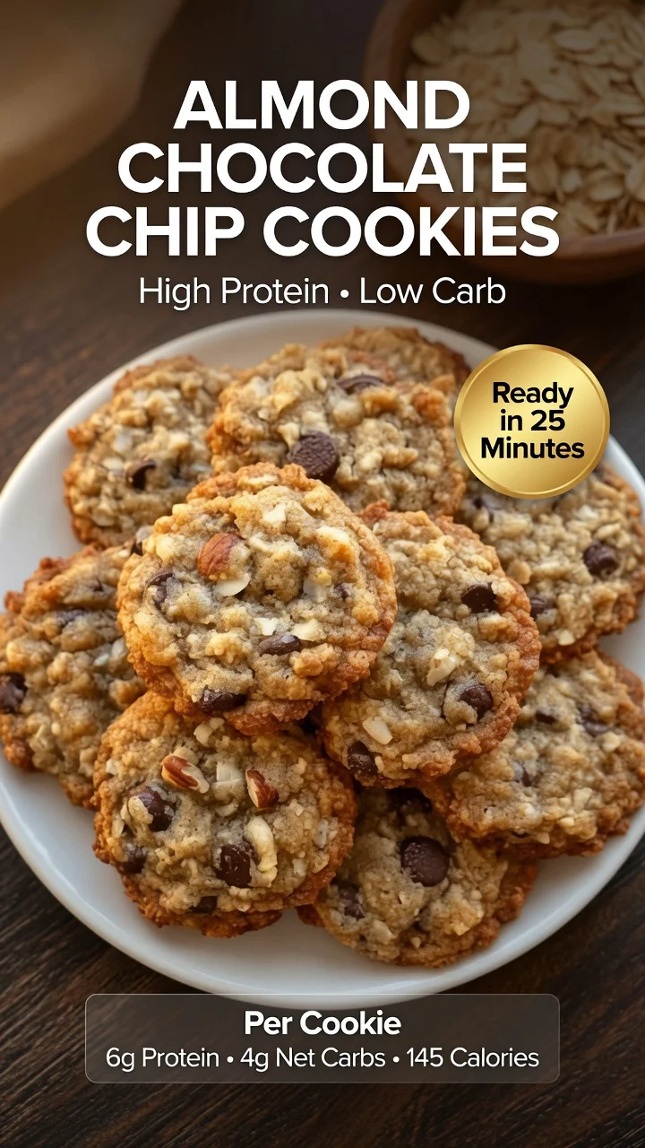 High-Protein Almond Chocolate Chip Cookies