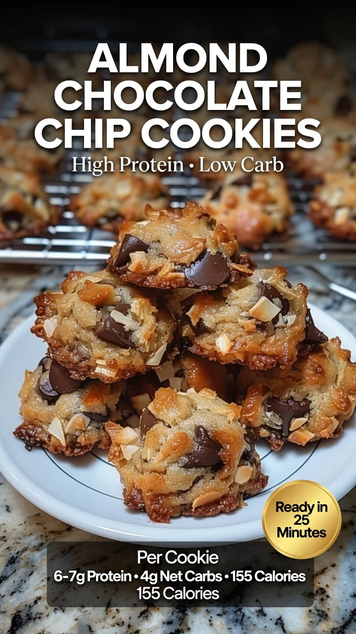High-Protein Almond Chocolate Chip Cookies